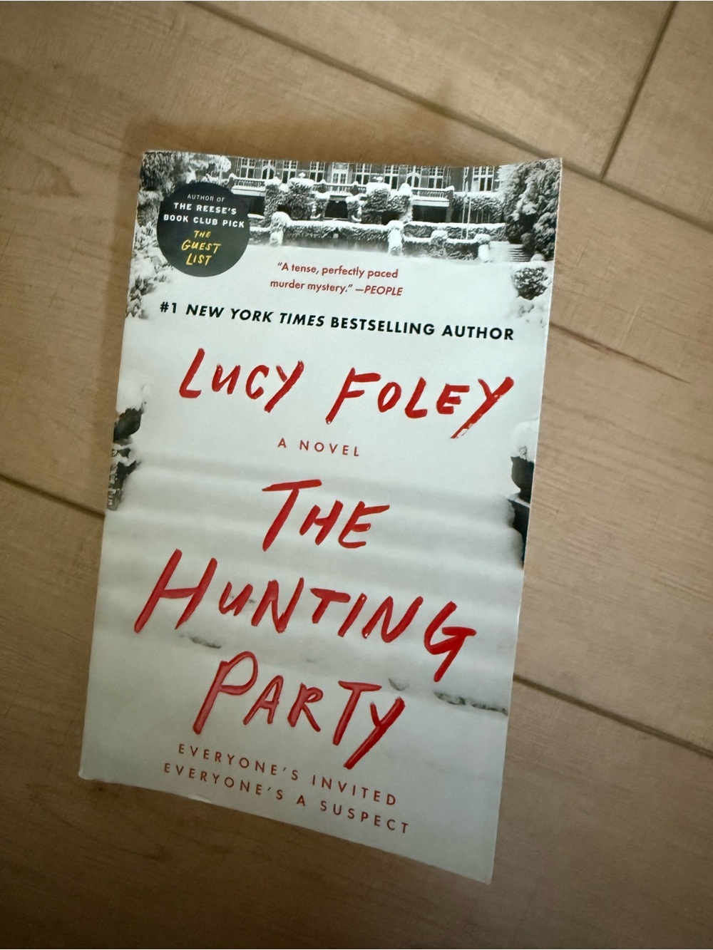 The Hunting Party Paperback Book - White with Red Text